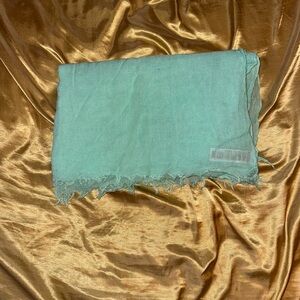 Light Green Frayed Edge Scarf